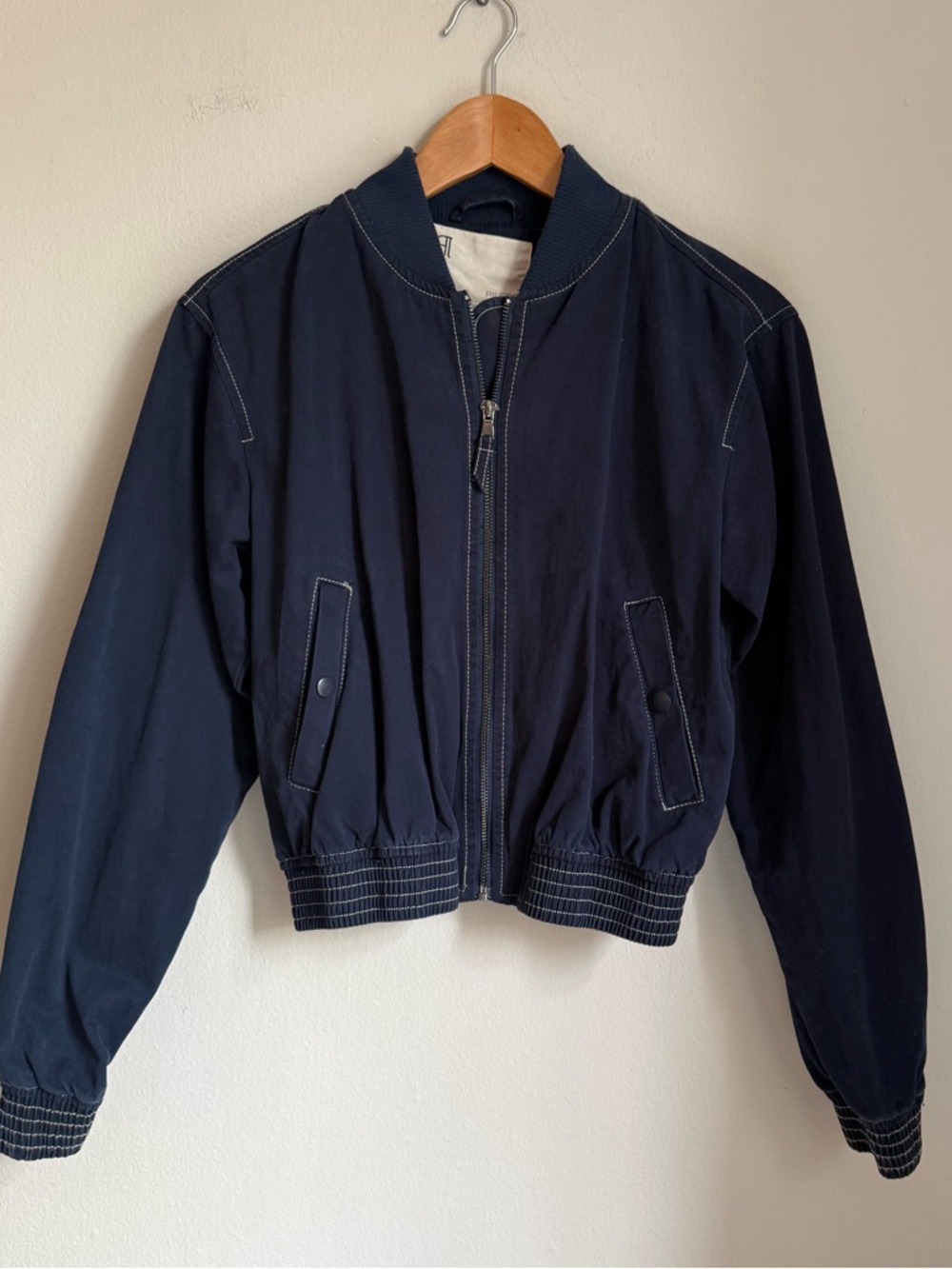 Pilcro Bomber Jacket 100% cotton Size XS Women’s Dark Navy Blue